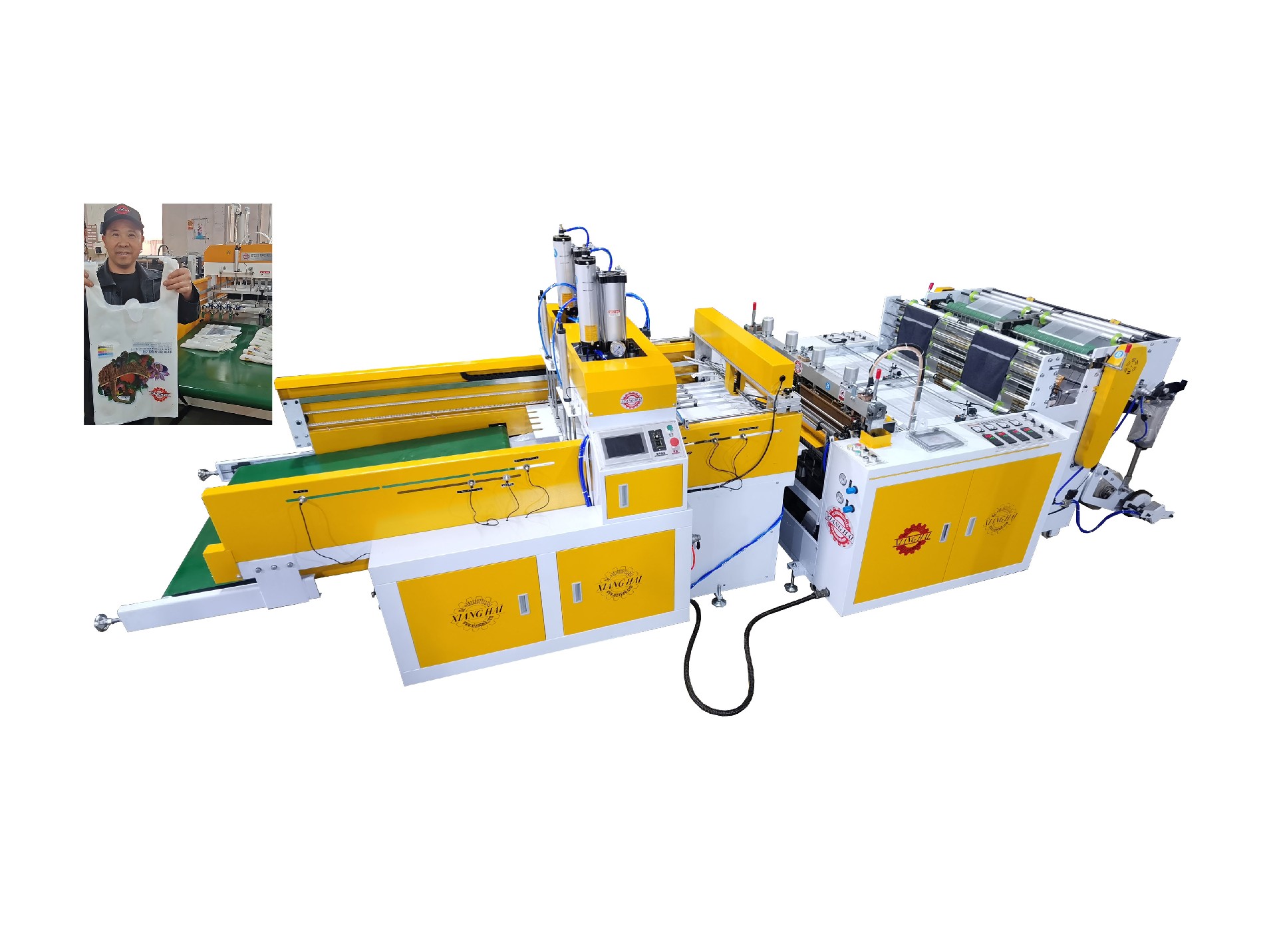 Double Lines  Biodegradable T-Shirt bag Making Machine